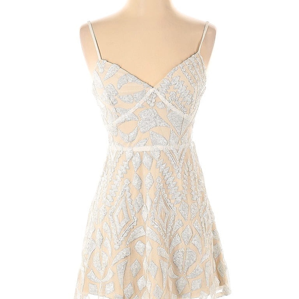 Superdown white and Cream Mini Dress
